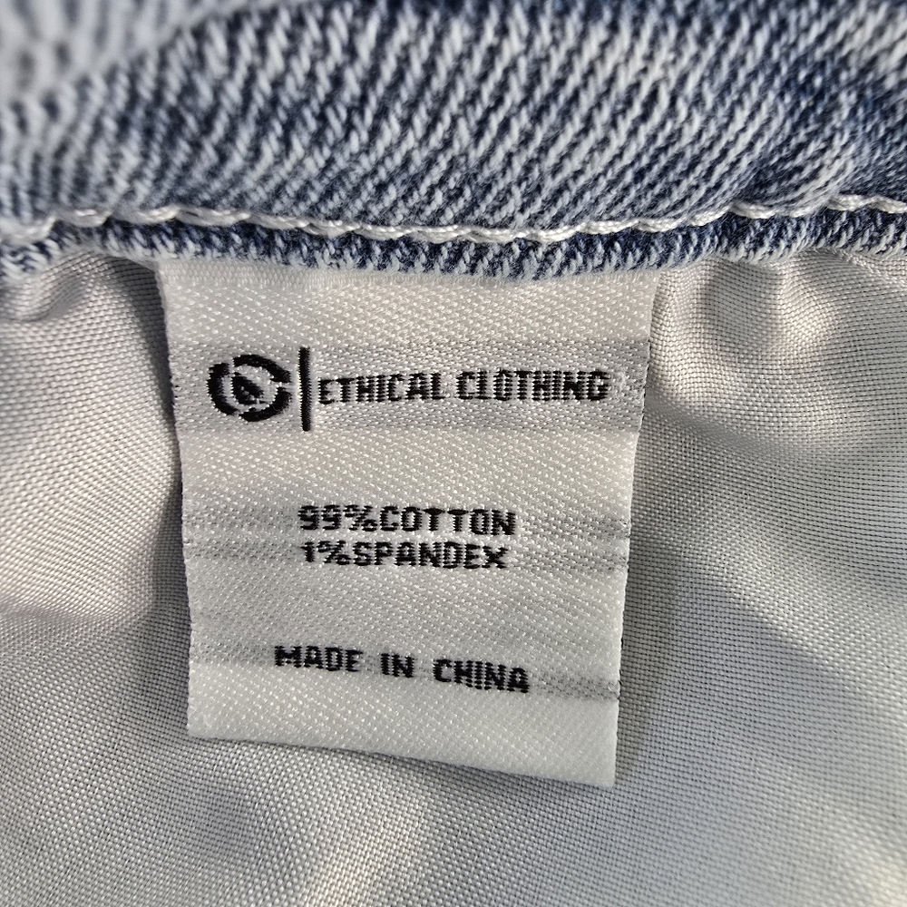 PTCL Ethical Clothing Star Back Flare Leg Jeans Light Wash Size 29 - Picture 12 of 13